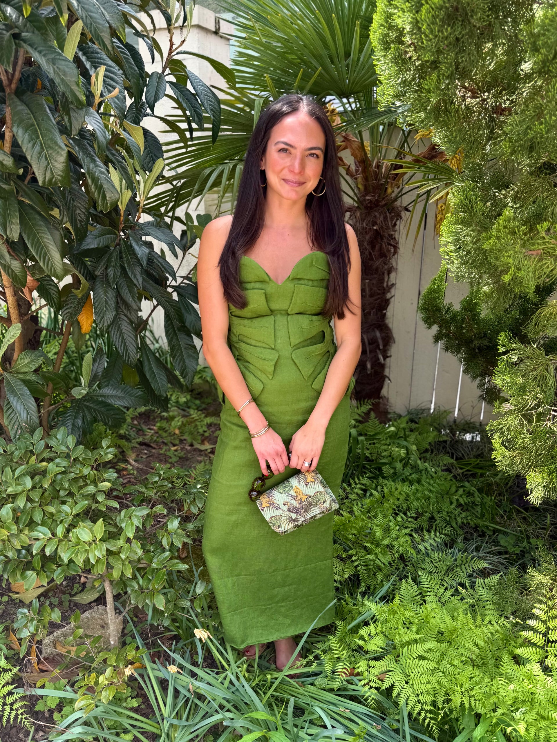 monstera print dress Sleeveless Maxi Dress in Green Monstera Leaf