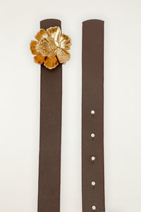 Double Sided Belt in Ivory/Walnut