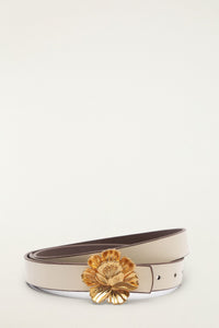 Double Sided Belt in Ivory/Walnut