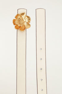 Double Sided Belt in Ivory/Walnut
