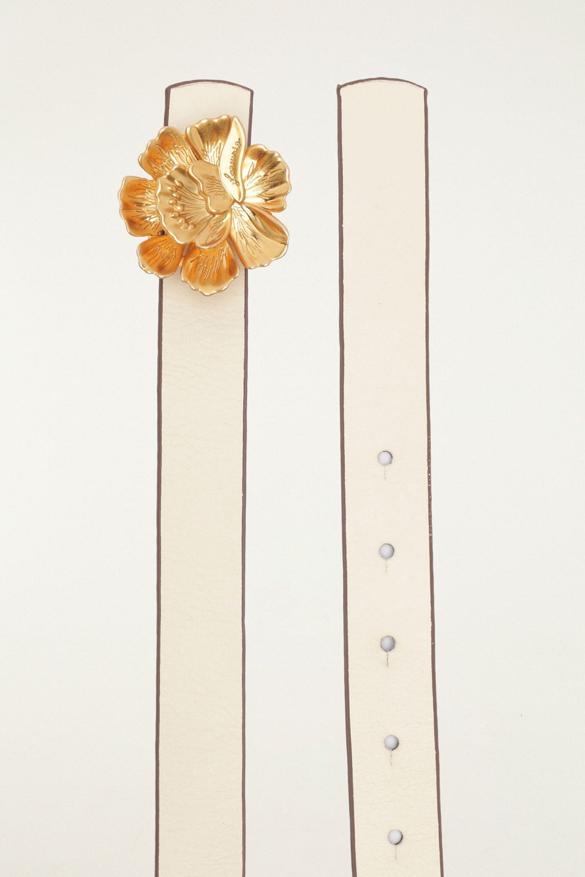 Double Sided Belt in Ivory/Walnut