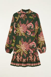 Ruffled Hem Mini Dress in Arabesque Paradise Floral