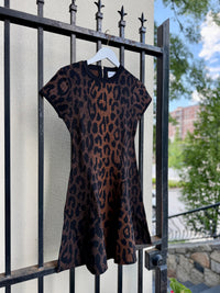 Honor Leopard Mini Dress in Brown Multi