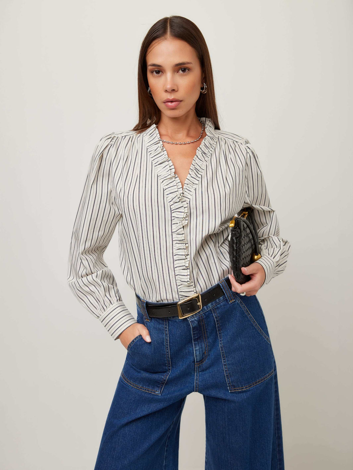 3F70225-Fifteen-Twenty-lizzy-stripe-ruffle-top-cream-navy-1