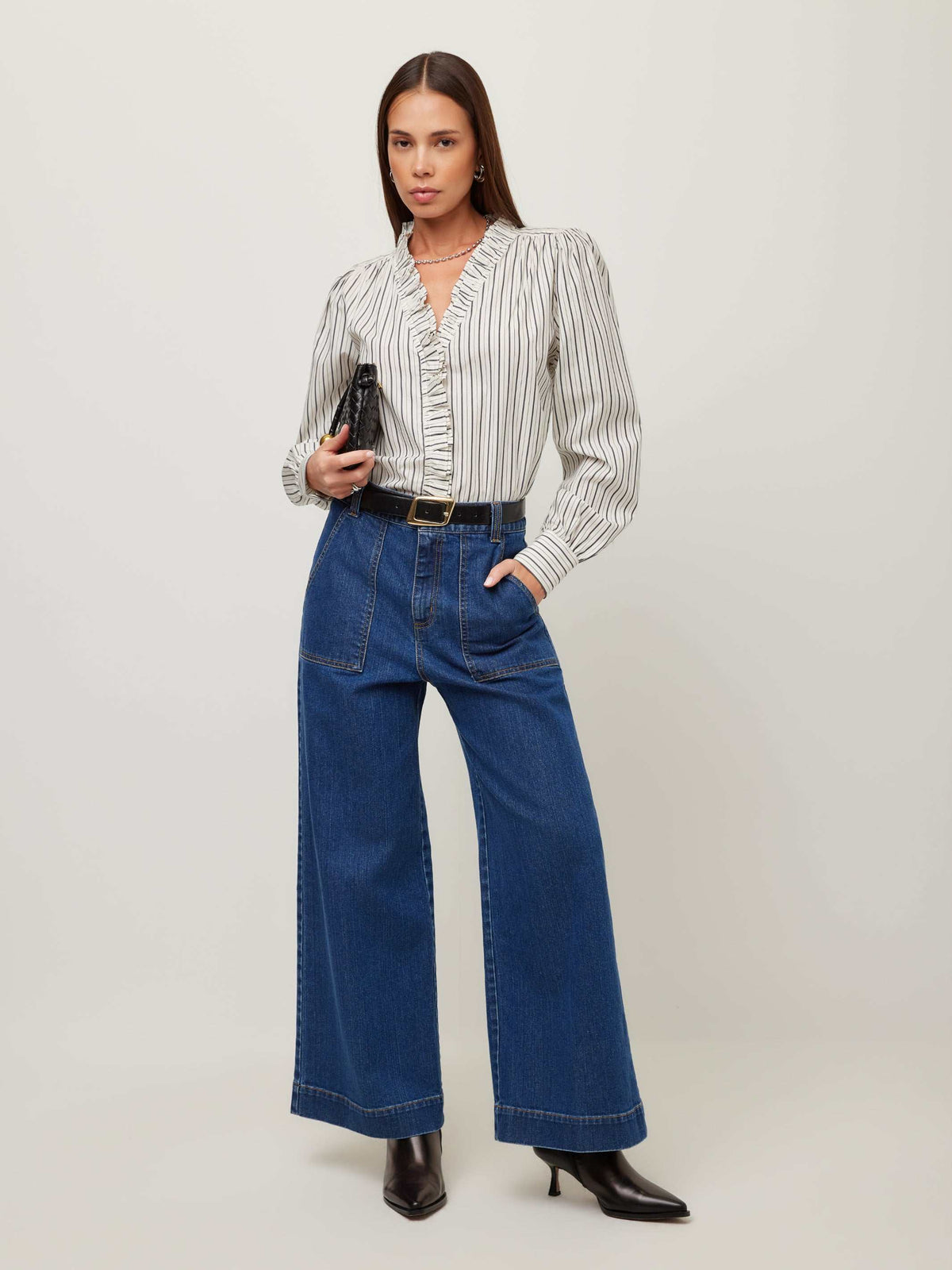 3F70225-Fifteen-Twenty-lizzy-stripe-ruffle-top-cream-navy-1