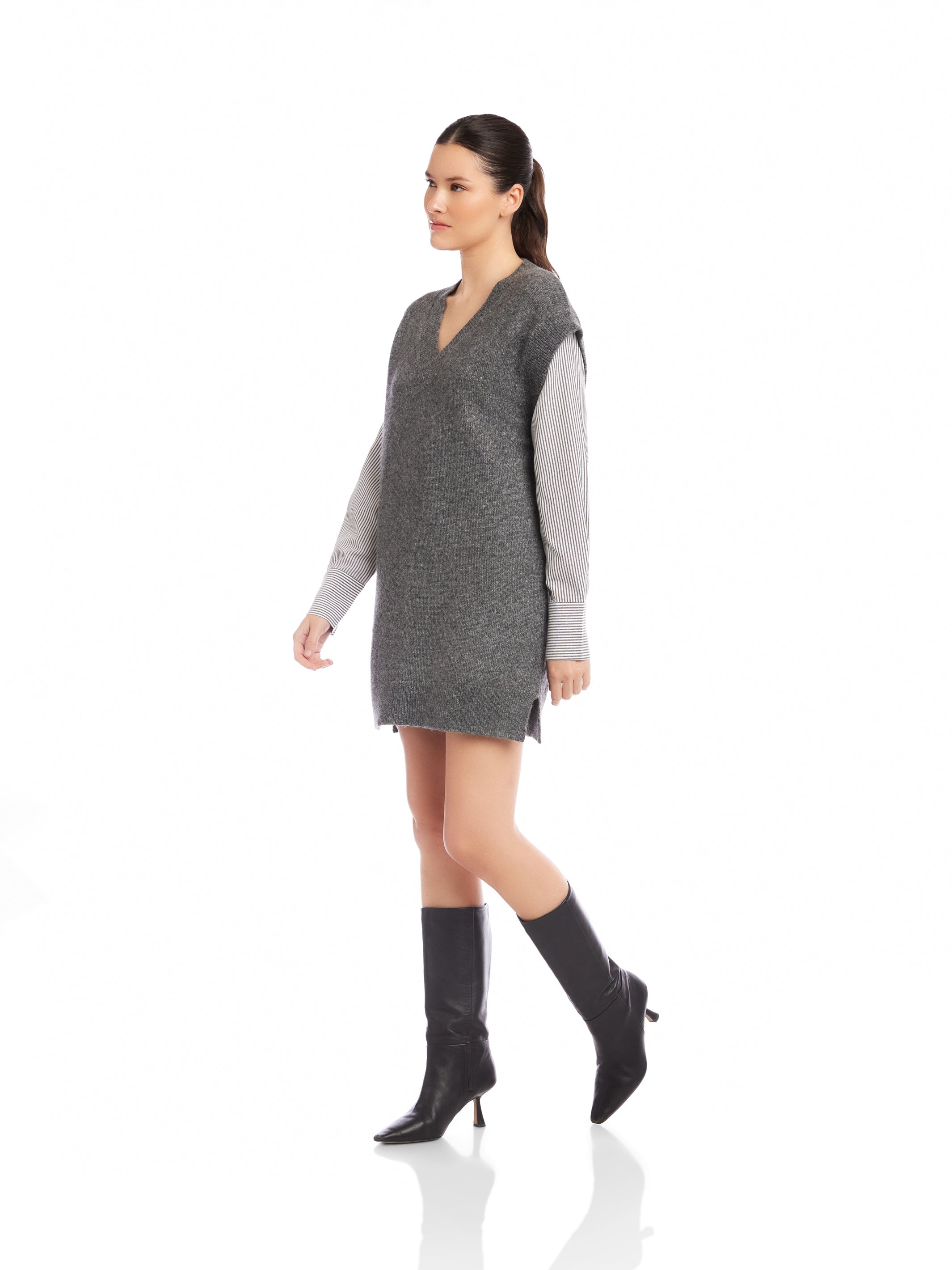 3F89141-fifteen-twenty-sally-mixed-media-dress-in-dark-heather-grey-1