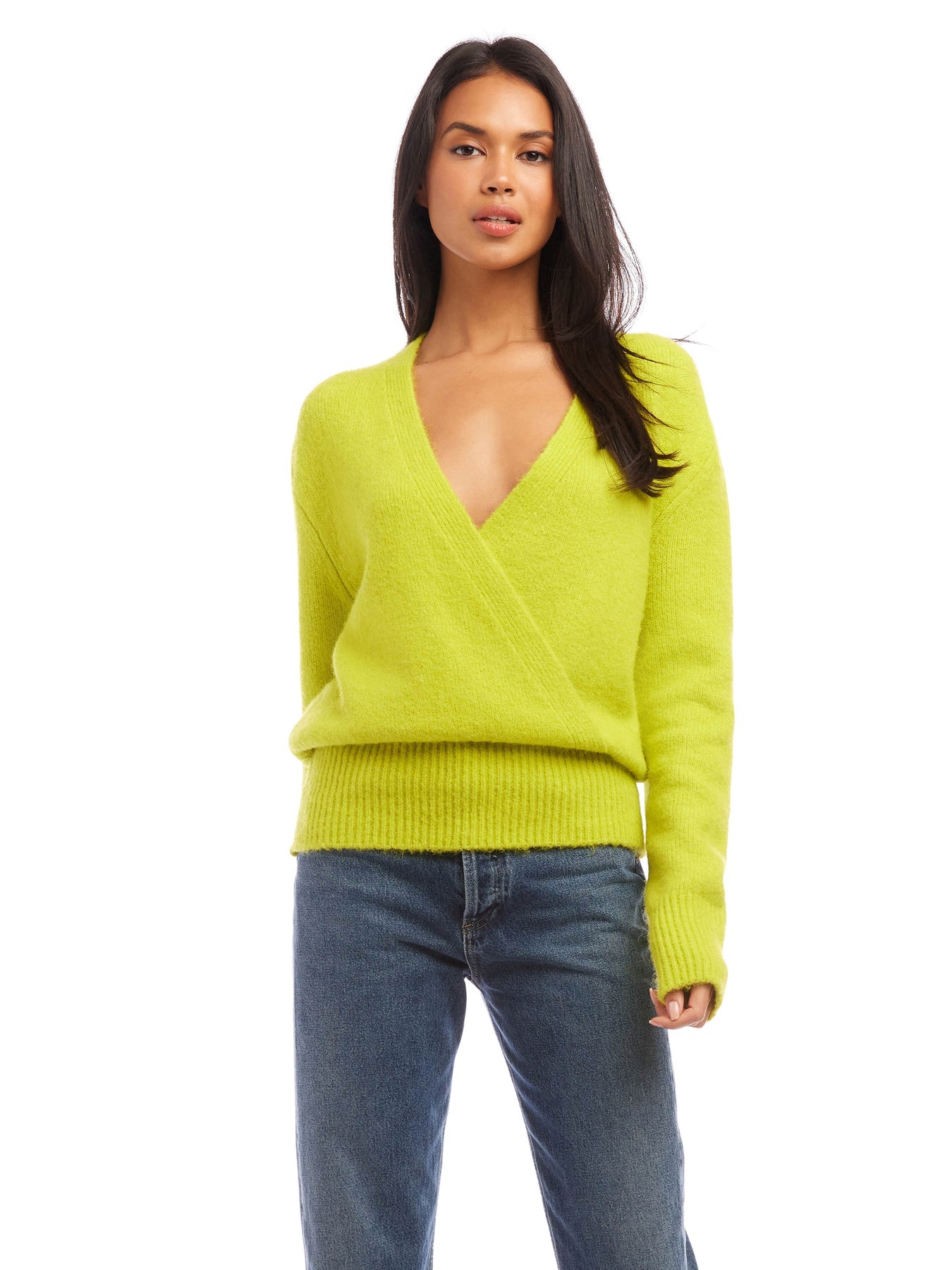 Wrap Sweater in Lime
