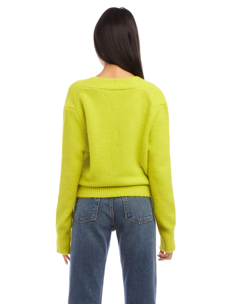 Wrap Sweater in Lime