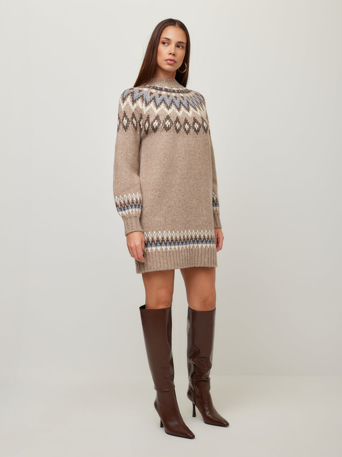 3F89574-Fifteen-Twenty-vera-jacquard-sweater-dress-multi-color-1