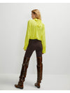 Tie Neck Blouse in Lime