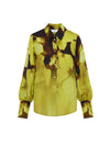 Blurred Print Blouse in Yellow