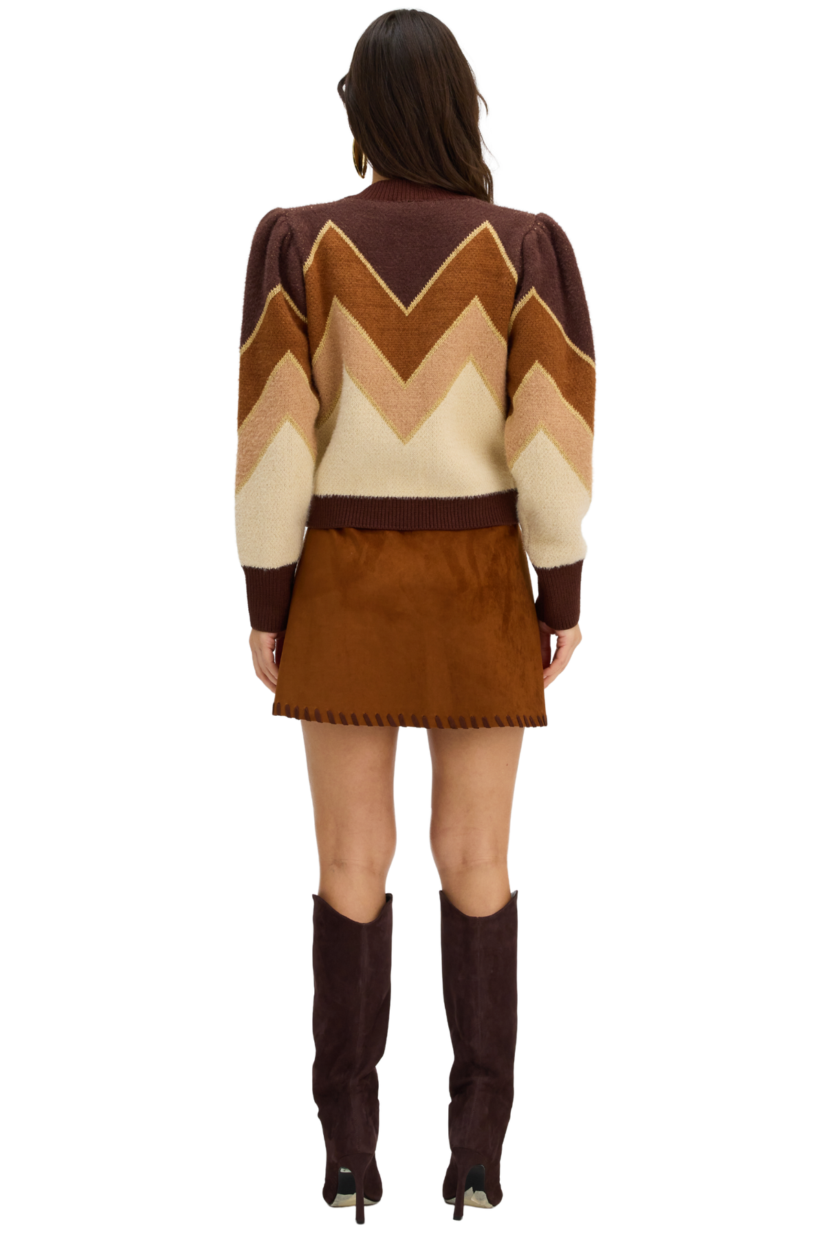 423S40224-Allison-New-York-fuzzy-chevron-cardigan-brown-multi-1