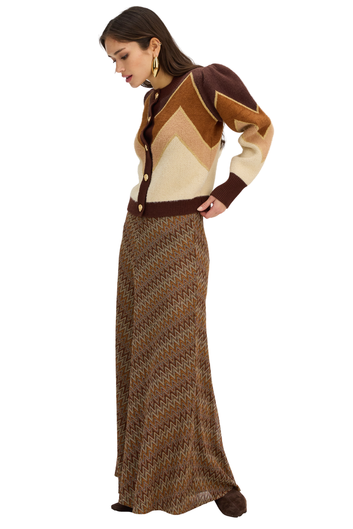 423S40224-Allison-New-York-fuzzy-chevron-cardigan-brown-multi-1