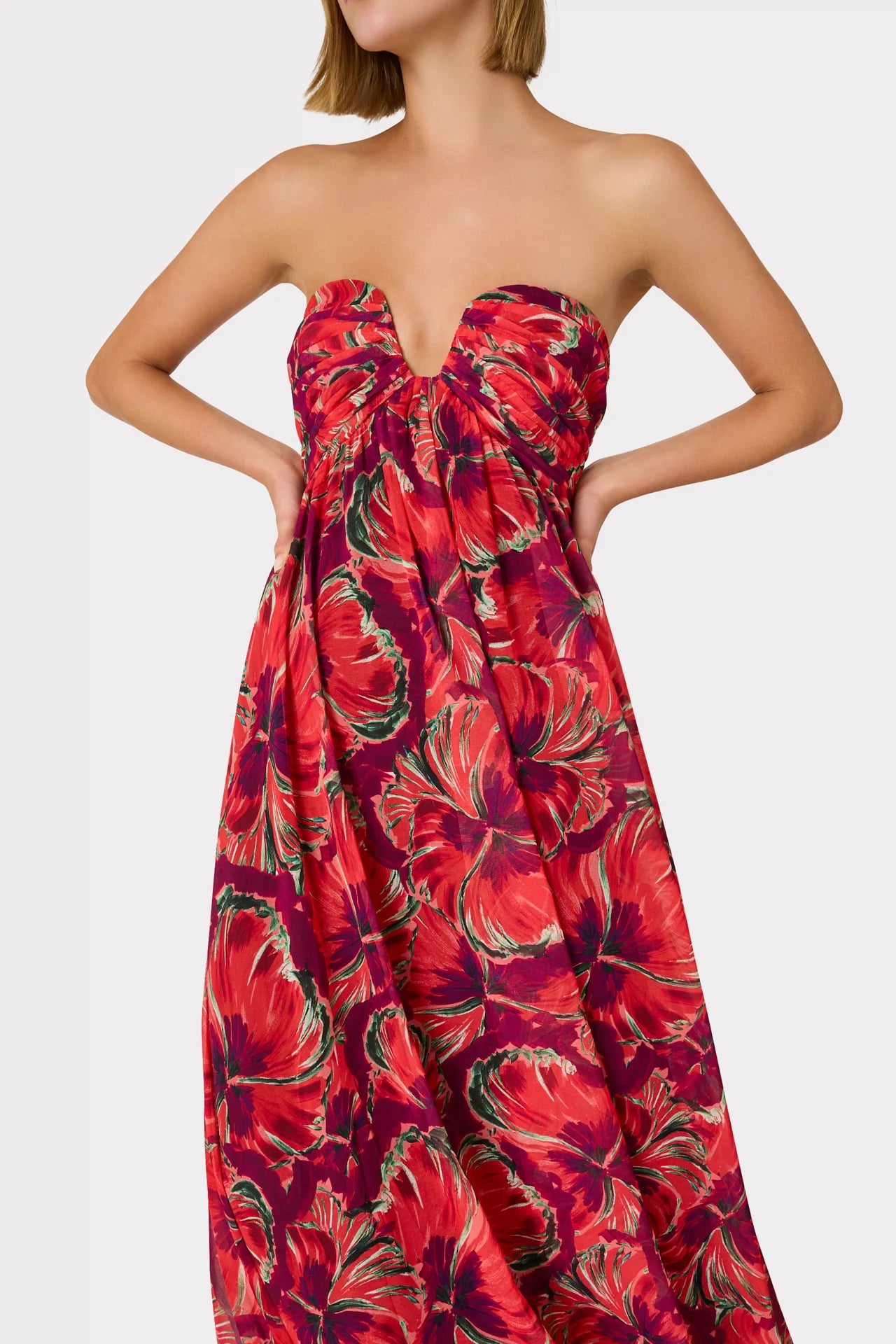 River Windmill Floral Dress in Red Multi