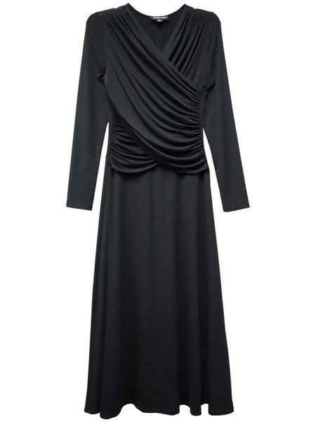 Cross Front Midi Dress in Black *FINAL SALE*