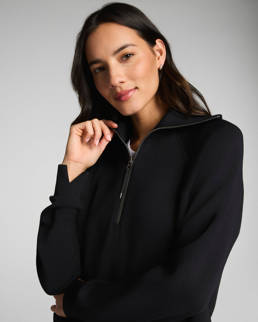 Spanx AirEssentials Half-Zip Pullover in Very Black – Poppy's of