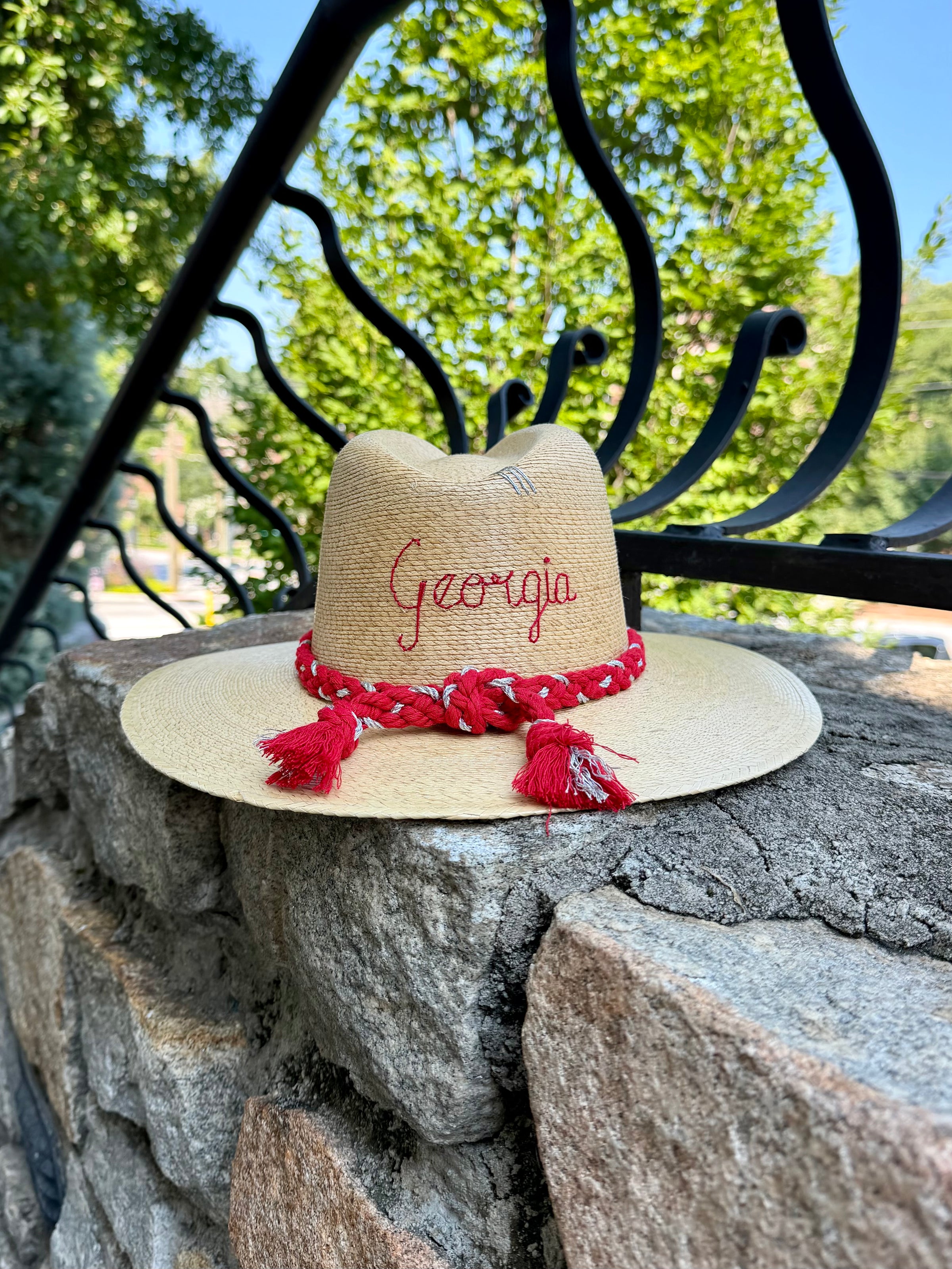 Cursive Georgia Natural Palm Hat