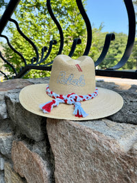 Rebels Cursive Natural Palm Hat