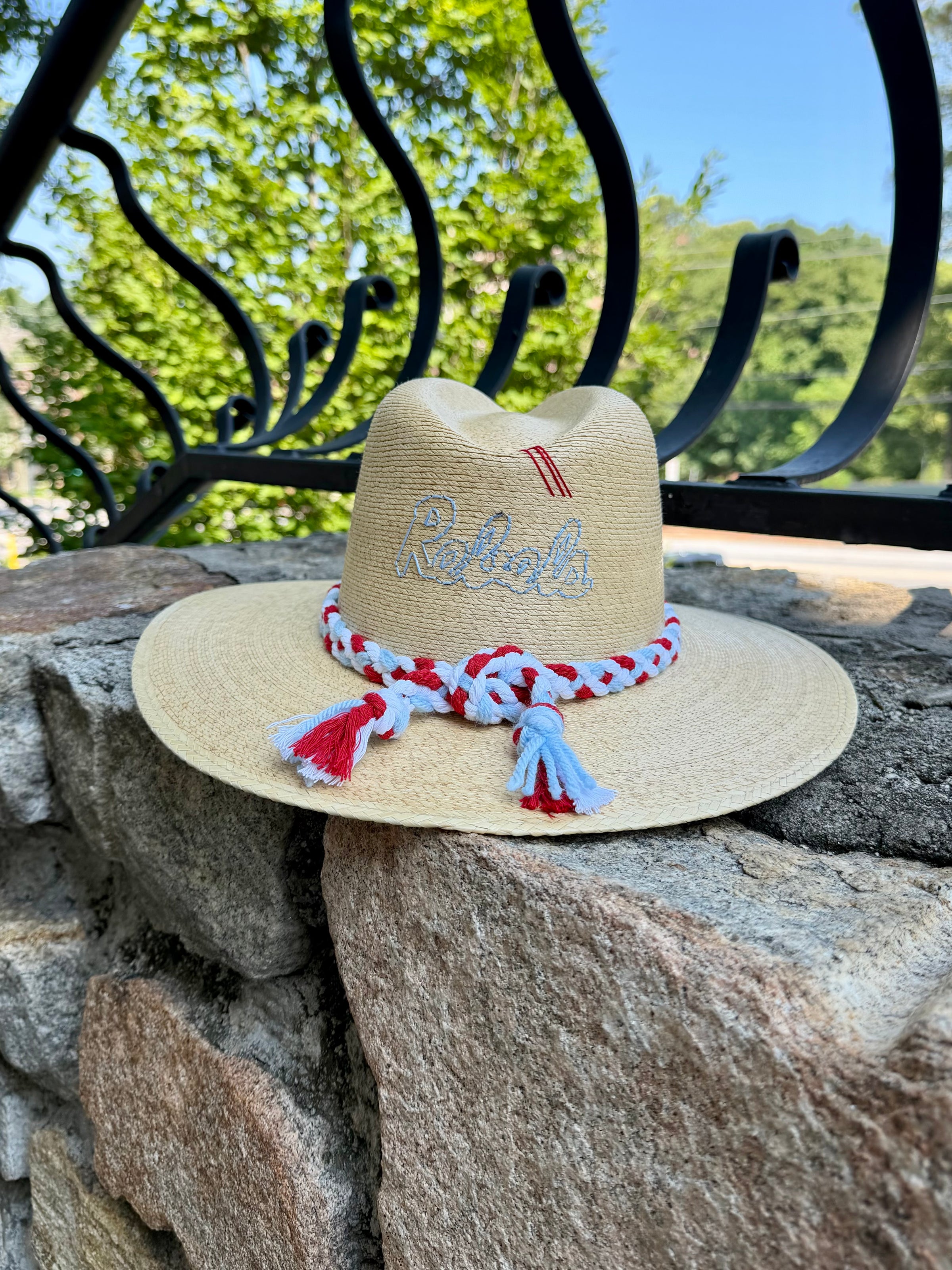 Rebels Cursive Natural Palm Hat