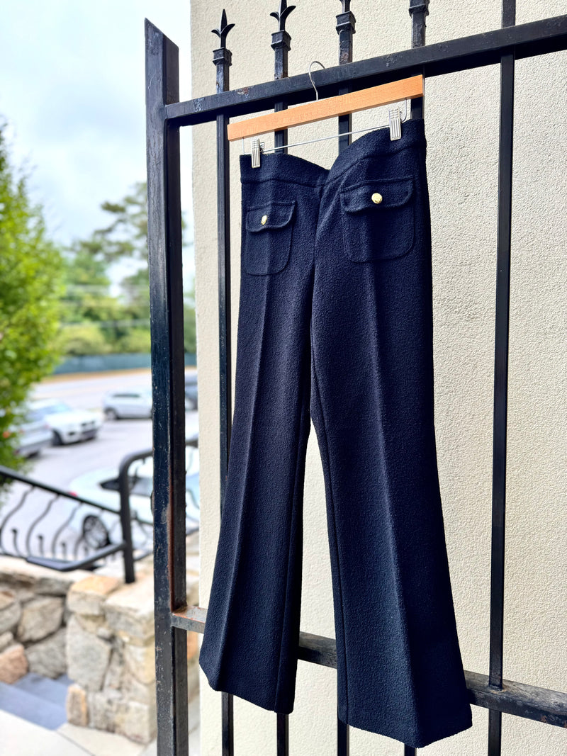 POPPY SILVER FLOWER HALF DENIM PANTS Medium Wash Retro Flower