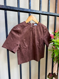 Aria Suede Top in Espresso