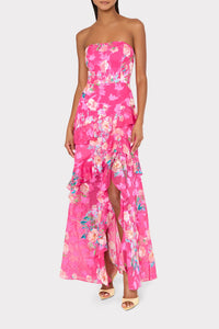 Raelynn Burnout Maxi Dress in Pink Multi