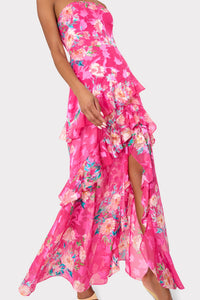 Raelynn Burnout Maxi Dress in Pink Multi