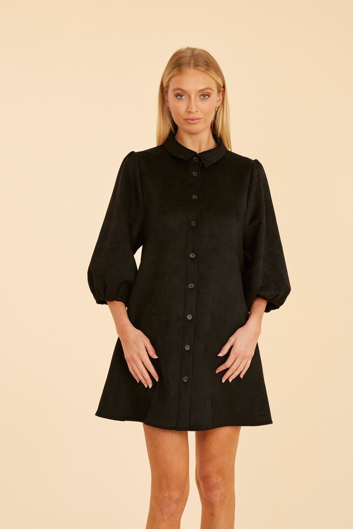 75182-dolce-cabo-faux-suede-puff-sleeve-dress-in-black-1