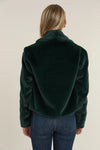 Faux Fur Shawl Collar Jacket in Green