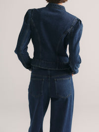 Sculpted Denim Top in Moon Lake