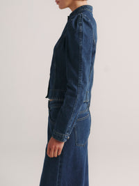 Sculpted Denim Top in Moon Lake