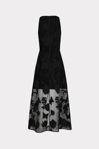 Hannah 3D Butterfly Embroidery Dress in Black