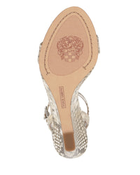 Jefany Wedge Sandal in Snake Light Taupe