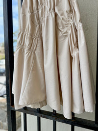 Pintuck Midi Skirt in Sand