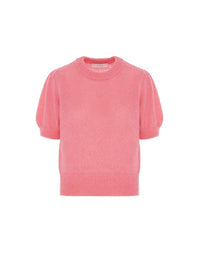 Fluffy Jersey Top in Hot Pink