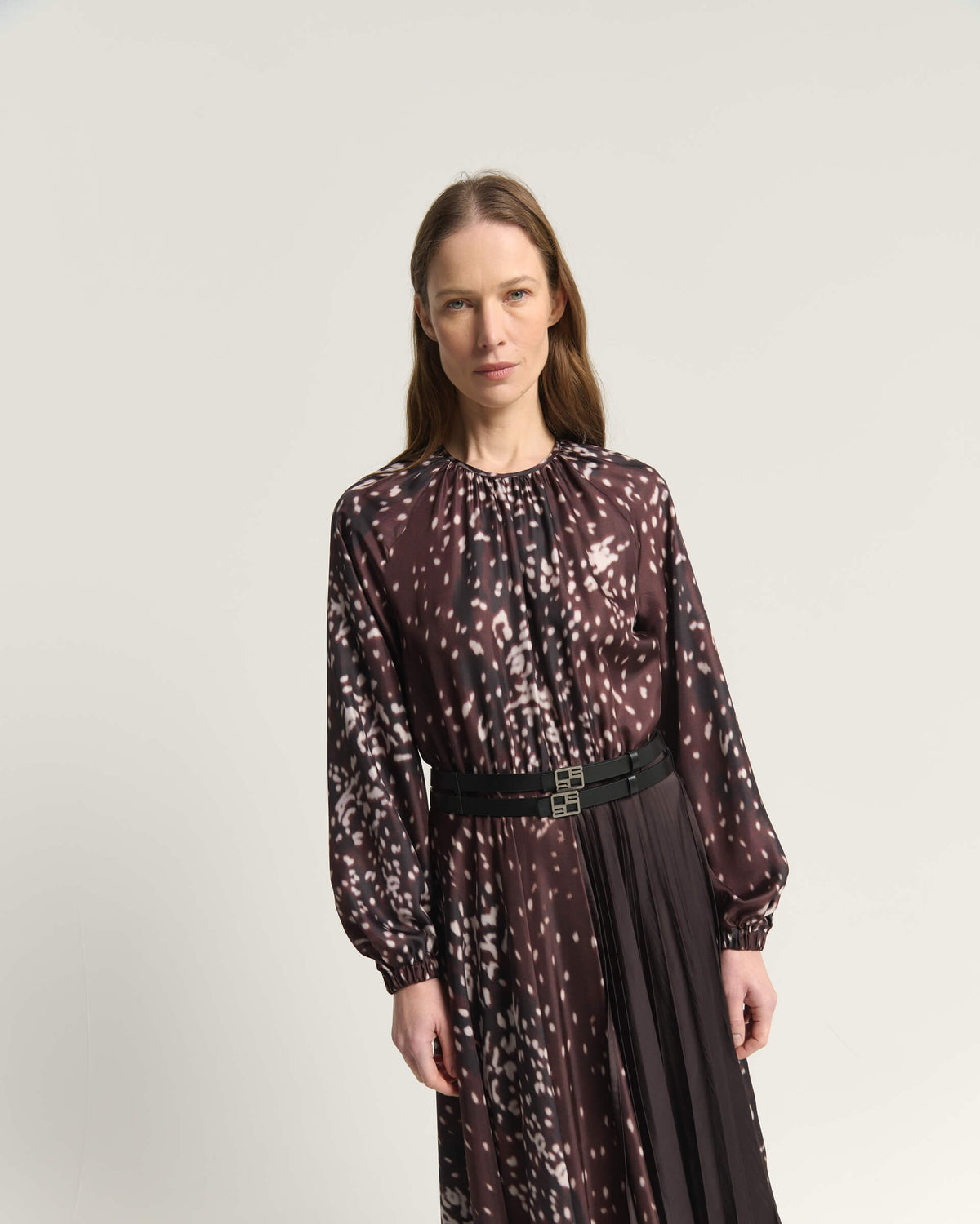 AB2C6757FAN41-beatrice-printed-silk-midi-dress-with-pleats-in-burnt-amber-1