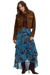Ally Suede Jacket in Amber Brown