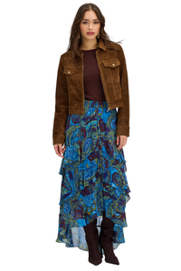 Ally Suede Jacket in Amber Brown