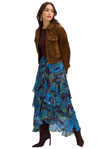 Ally Suede Jacket in Amber Brown