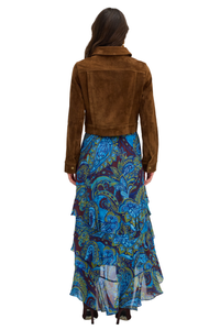 Ally Suede Jacket in Amber Brown
