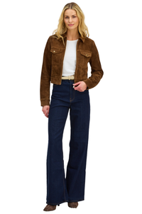 Ally Suede Jacket in Amber Brown