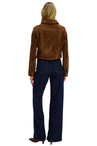 Ally Suede Jacket in Amber Brown