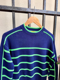 AW26-W-019-brodie-cashmere-links-stripe-crew-sweater-in-patriot-navy-cool-girl-green-1