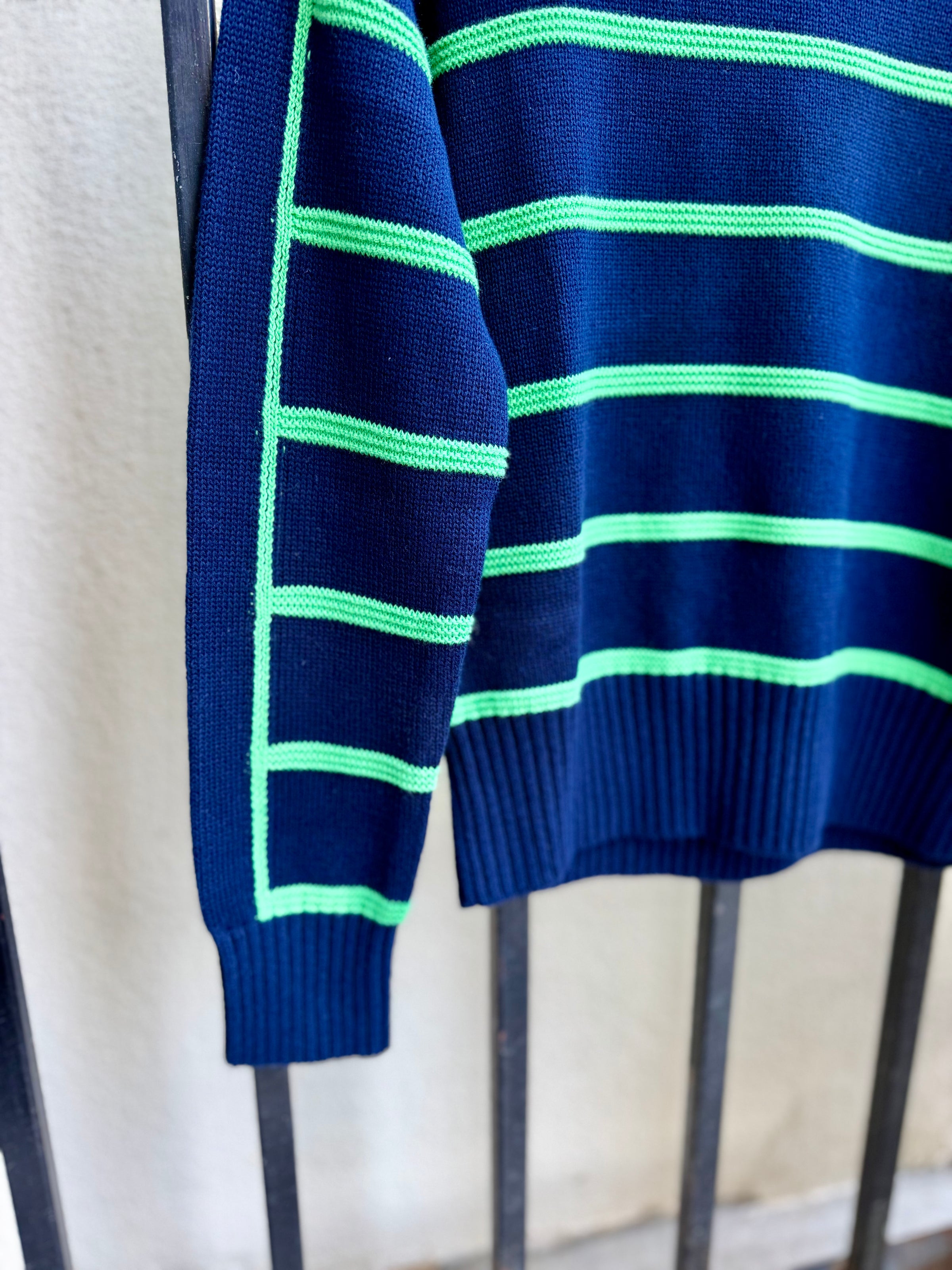 AW26-W-019-brodie-cashmere-links-stripe-crew-sweater-in-patriot-navy-cool-girl-green-1