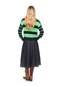 AW26-W-019-brodie-cashmere-links-stripe-crew-sweater-in-patriot-navy-cool-girl-green-1