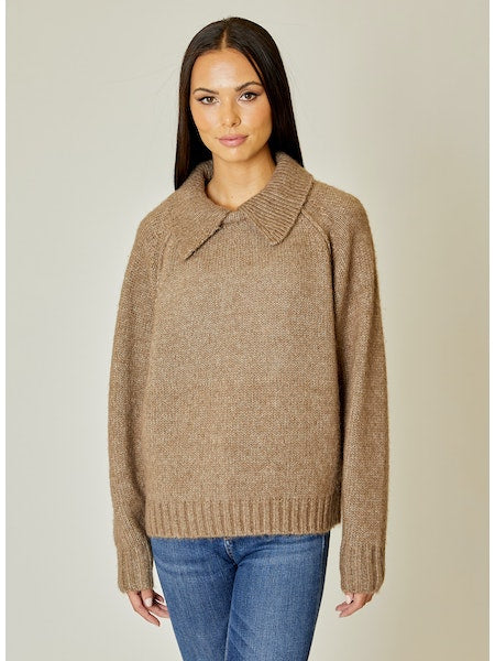 Collar Long Sleeve Sweater in Cedar