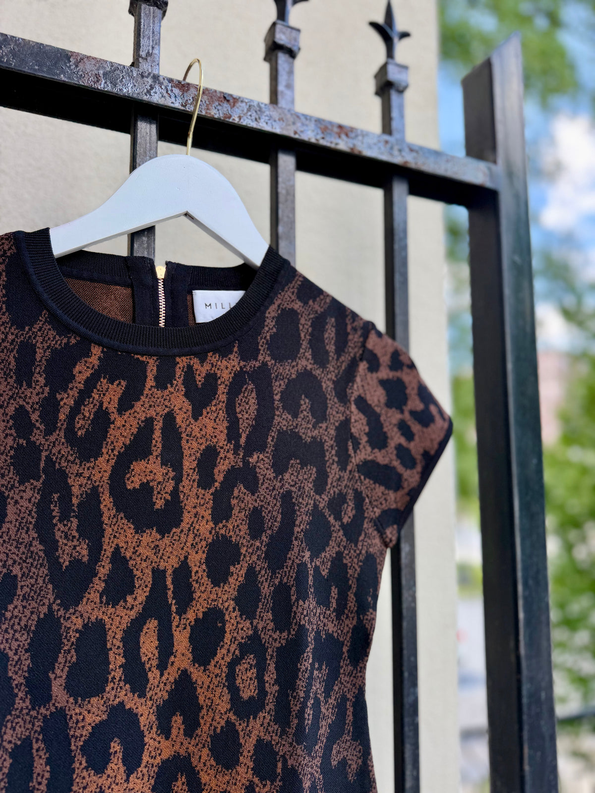 Honor Leopard Mini Dress in Brown Multi