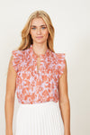 Evelyn Top in Woodblock Floral
