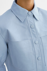 Carolina Ruffle Sleeve Jacket in Baby Blue