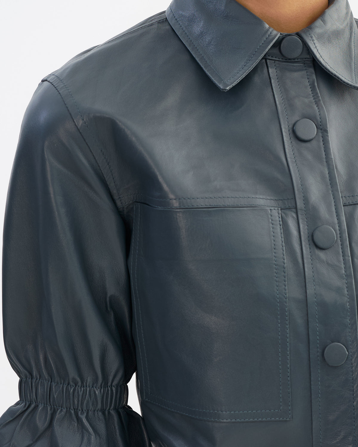 Carolina Ruffle Sleeve Jacket in Graphite